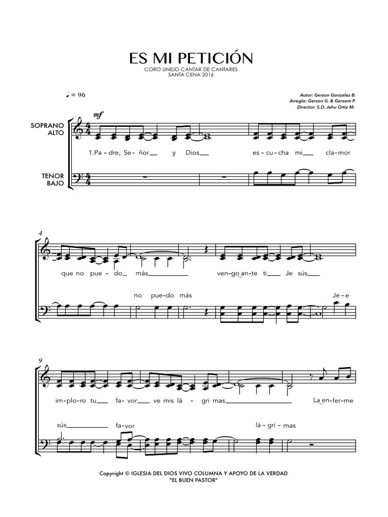 Mi Peticiocc81n Partitura Completa PDF | PDF