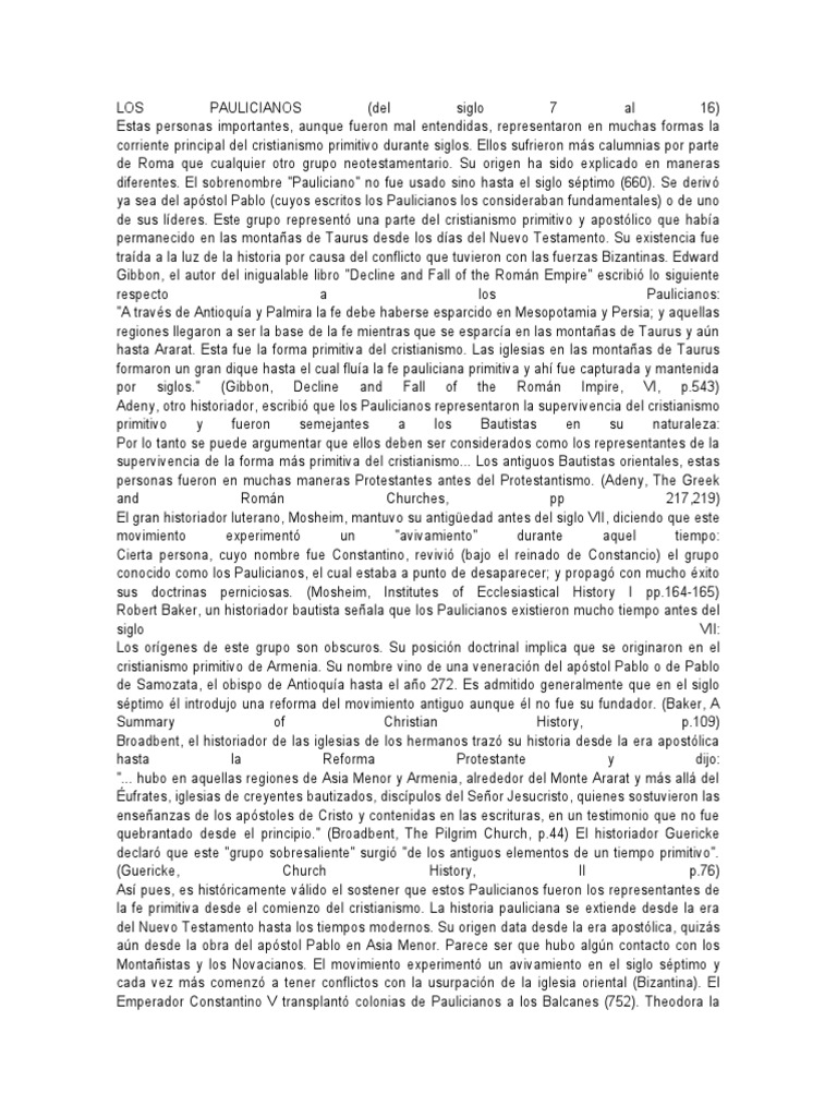 Historia de los Paulicianos (siglos 7-16) | PDF | Religiones abrahámicas