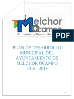 Plan de Desarrollo Municipal Del Ayuntamiento de Melchor Ocampo 2016 - 2018