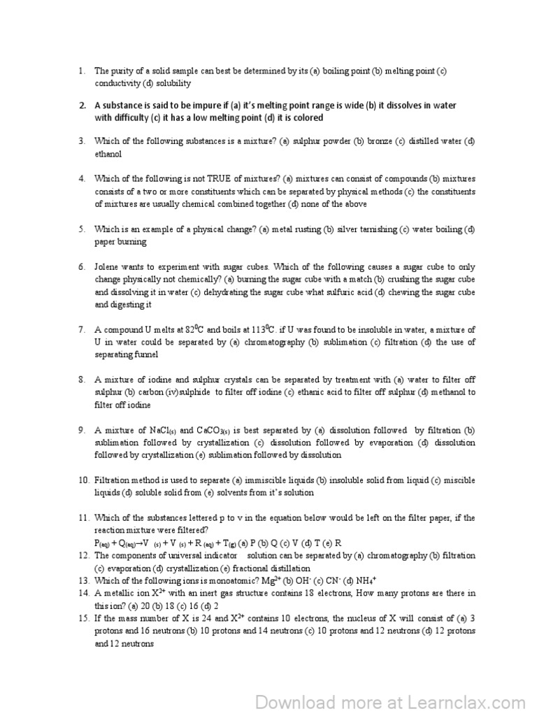 CHM10184 Chemistry questions2020FUOYE PDF PDF Chemical Bond