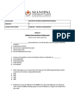 MQP - MBA - Sem2 - Financial Management (DMBA202) PDF