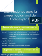 Orientaciones para La Presentación Oral de Anteproyecto PDF
