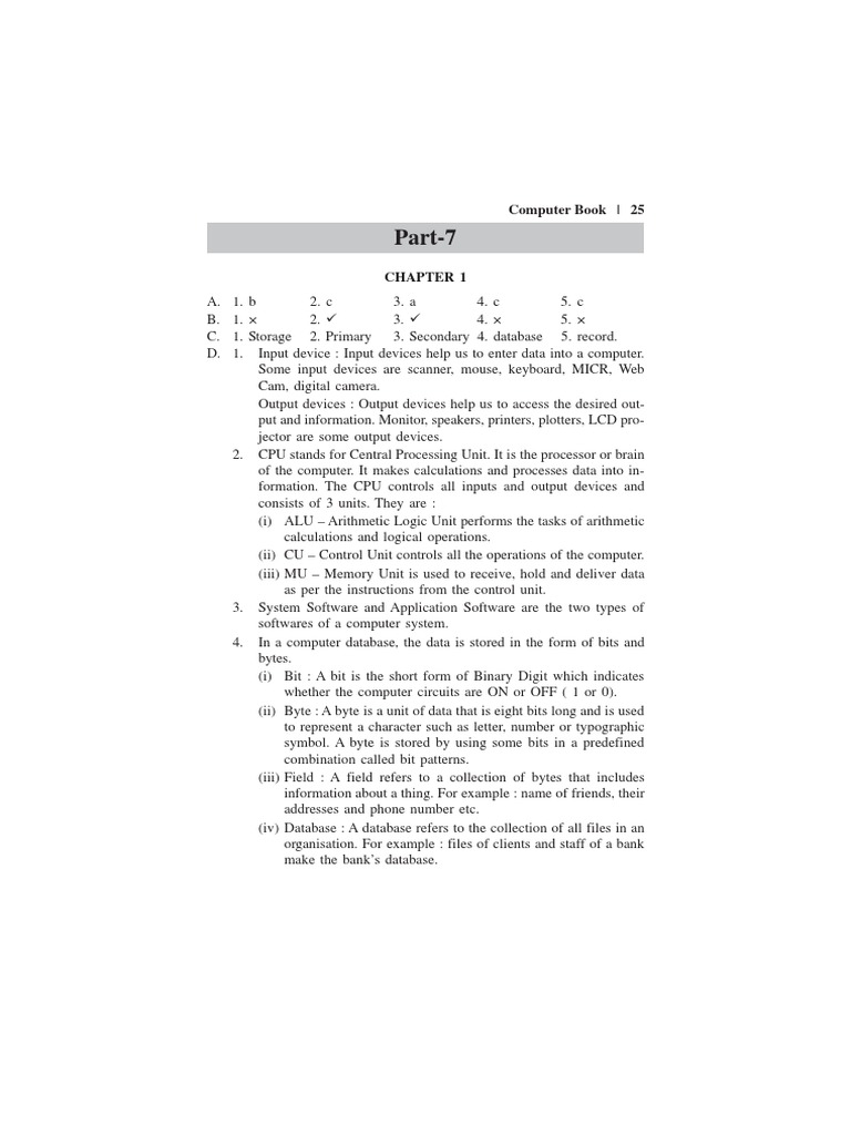 Class 7 Computer Solution | PDF | Computers