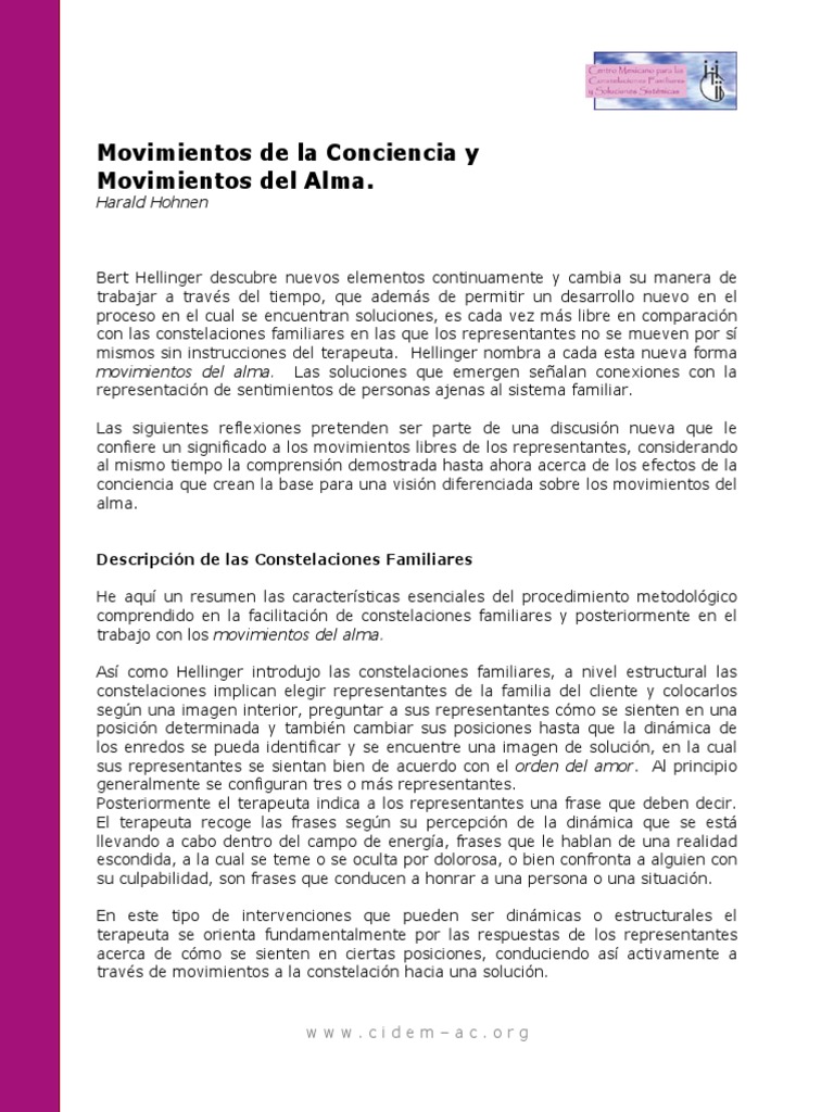 Movimientos de La Conciencia y Movimientos Del Alma PDF | PDF