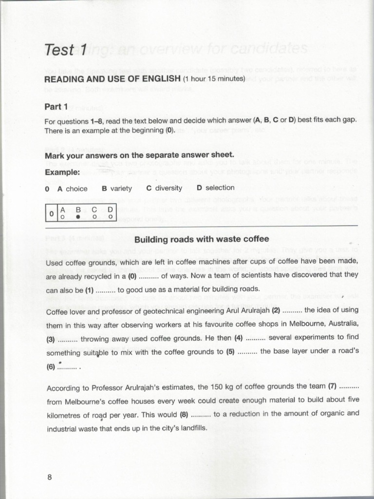First for schools 4 test 1 pdf