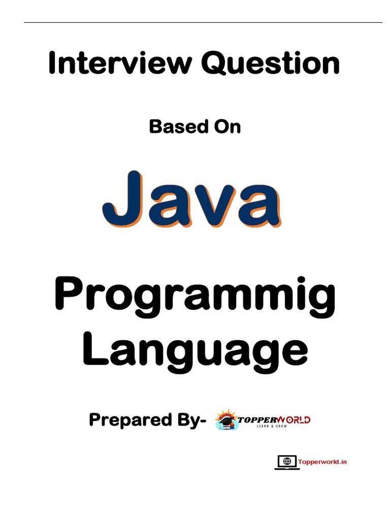 Latest Java Interview Question 1 PDF Method Programming