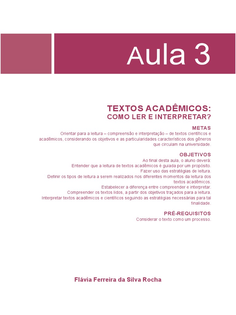 Artigo Textos Acadmicos - Como Ler e Interpretar | PDF | Aprendizado ...