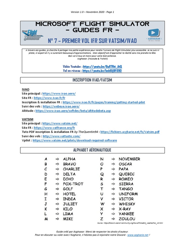 Premier Vol IFR sur VATSIM/IVAO | PDF | Contrôle de la circulation ...