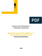 Informativo Maestría Especializada en Gestión Ambiental y Resolución de Conflictos 2023-1