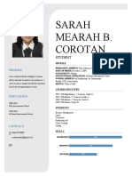 Sarah Mearah B. Corotan: Student