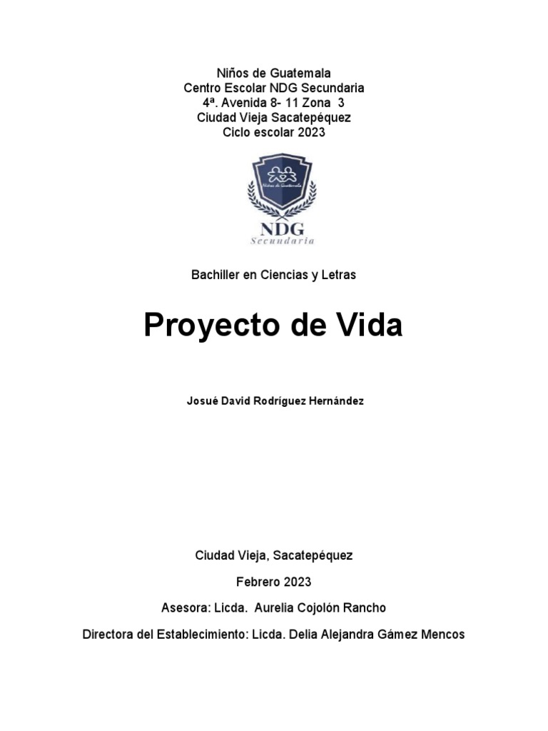 Proyecto de Vida de un Estudiante Guatemalteco | PDF | Joshua | Amor