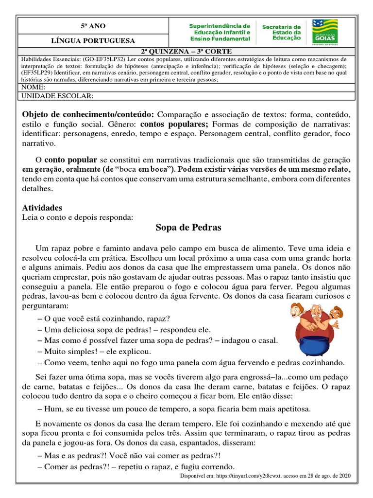 Pedro Malasartes e A Sopa de Pedra | PDF
