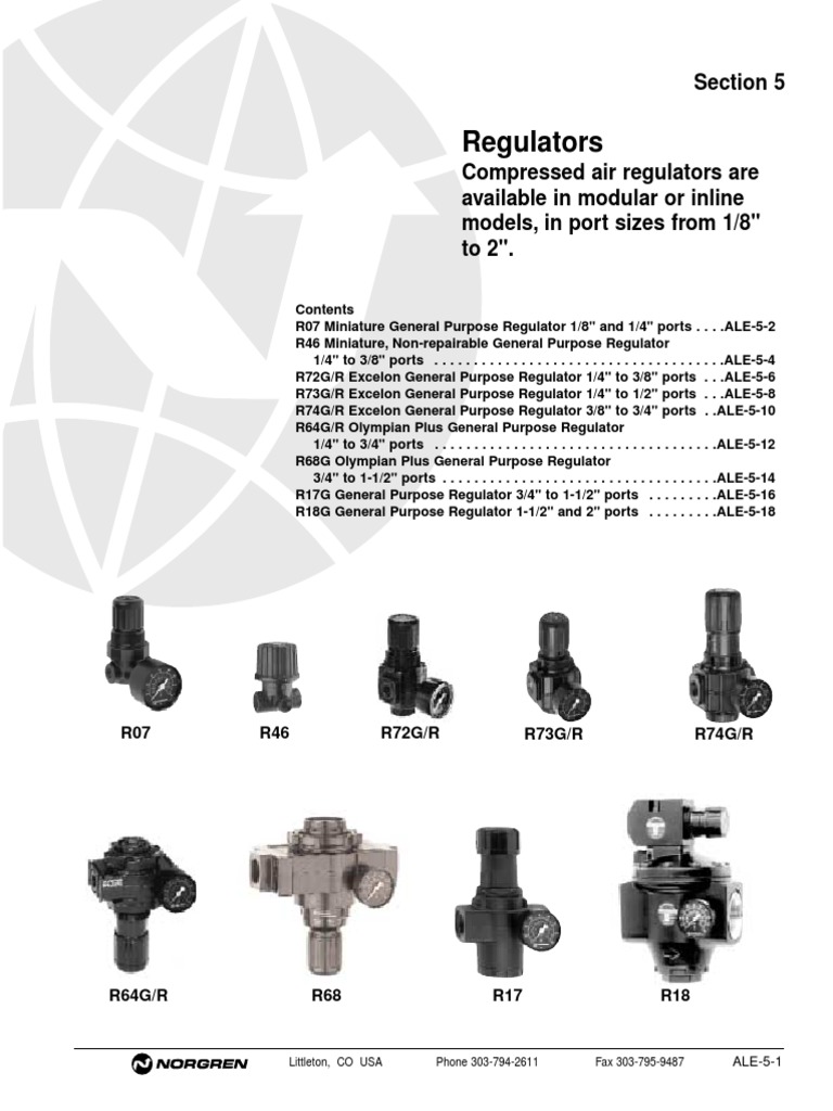 A Guide to Compressed Air Regulators Models, Port Sizes, Flow Rates