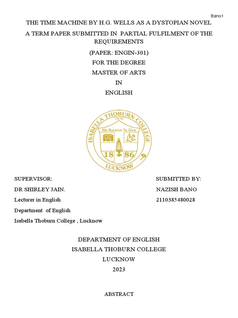 The Time Machine As A Dystopian Fiction Pdf The Time Machine