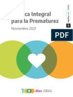 Prematuridad: Política Integral para la Prevención y Atención