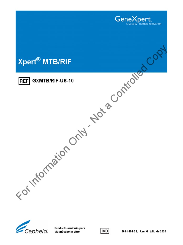 Xpert MTB Rif Spanish Package Insert 301 1404 Es Rev G PDF
