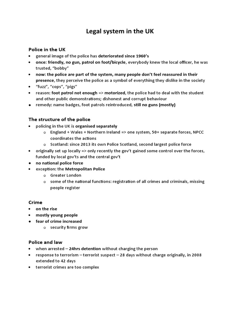 An Overview of the Police, Legal System, and Courts in the United