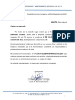 Carta de Laboral CARLOS EUGENIO ENRIQUEZ TOLEDO