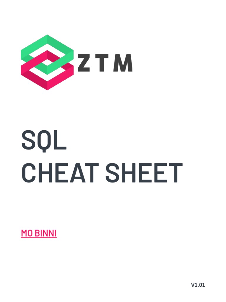 SQL Cheat Sheet for Beginners | PDF | Relational Database | Database Index