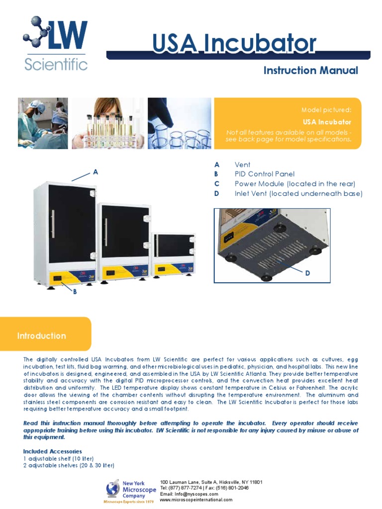 LW Scientific Incubator Manual | PDF | Temperature | Ac Power Plugs And ...