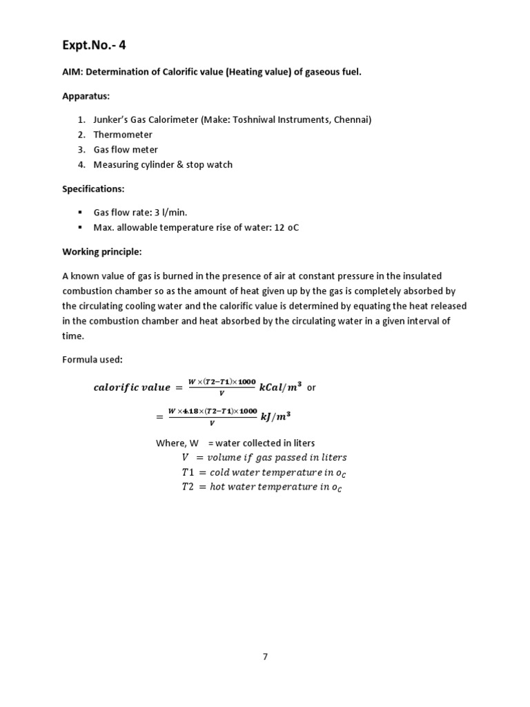 Gas Calorific Value PDF PDF