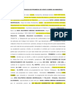 Documento Privado de Promesa de Venta Ana Funez y Eric Wilfrero Medina)