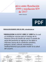 Diferencias entre resoluciones 1995 de 1999 y 839 de 2017 sobre manejo y conservación de historias clínicas