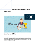 What is a Personal Pitch and How Do You Write One_