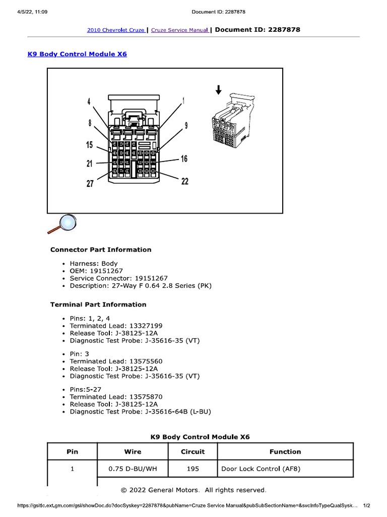 K9 Body Control Module X6 (PK) | PDF