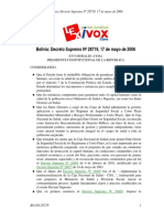 Decreto Supremo 28719 institucionaliza Caja Nacional Salud Bolivia