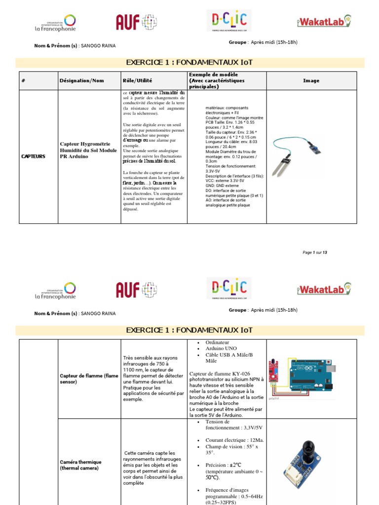 Fondamentaux des capteurs IoT et actionneurs | PDF | Arduino | Infrarouge