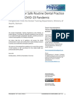 Guidelines For Safe Routine Dental Practice During The COVID-19 Pandemic