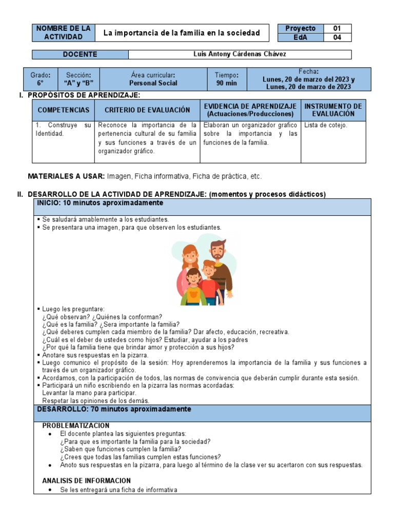 Importancia de la Familia en la Sociedad | PDF | Familia | Mente