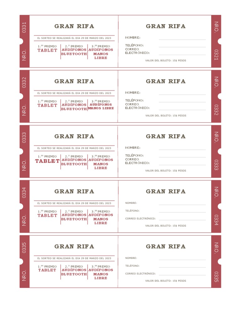Boletos de Rifa | PDF