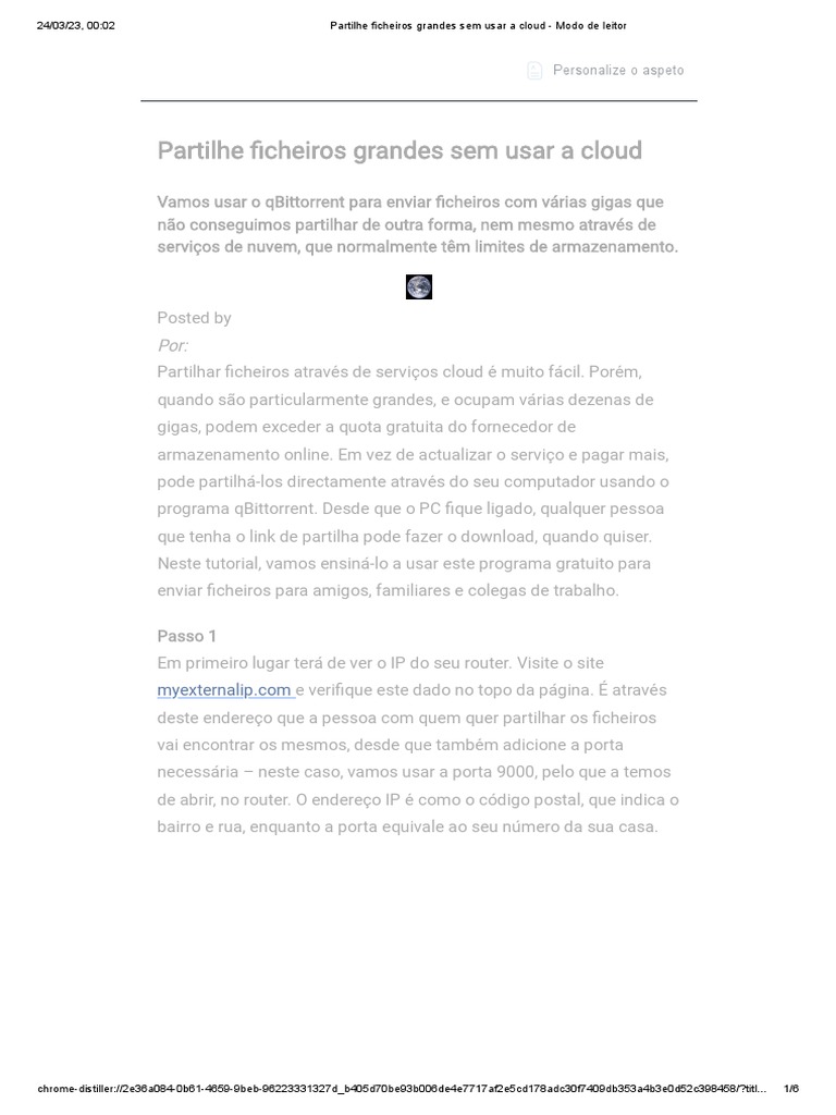 How to Share Large Files Without Cloud Storage Using qBittorrent PDF Computação em nuvem
