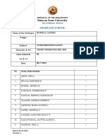 BULSU Consumer Education class roster