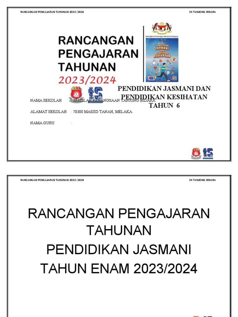 RPT PJPK Tahun 6 2023 - 2024 | PDF