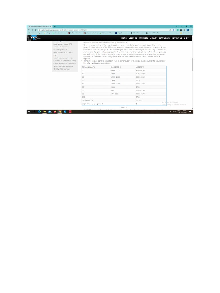 Engine Coolant Sensor | PDF