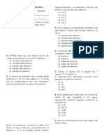 AVALIAÇÃO LIGAÇÃO QUÍMICA II