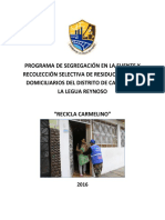 Programa de Segregacion en La Fuente de CLR 2016