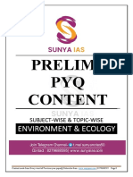 Prelims PYQ Content - Environment - Sunya IAS - F