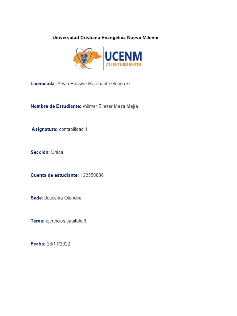 Contabilidad Ejercisios Capitulo 3 Pdf Contabilidad Economias
