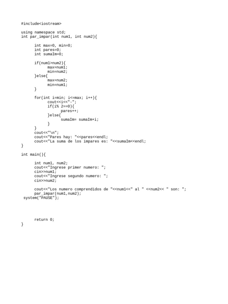 Compter pairs et impairs en C++ | PDF