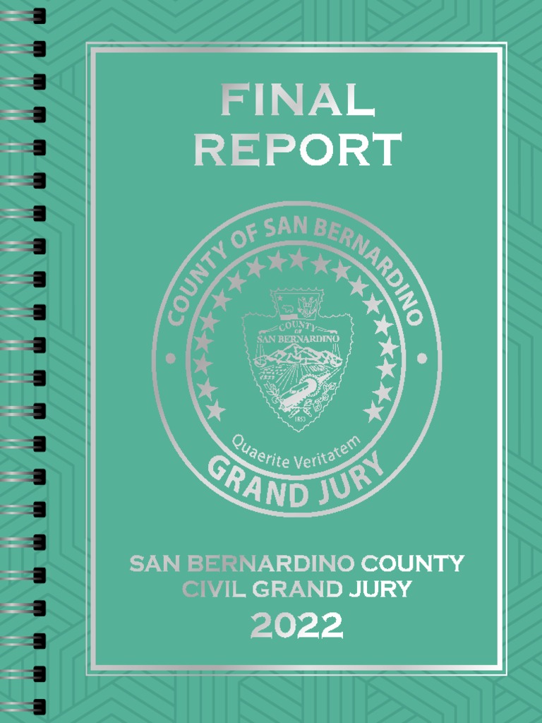 San Bernardino County Grand Jury 2022 Final Report | PDF | Justice | Crime  & Violence