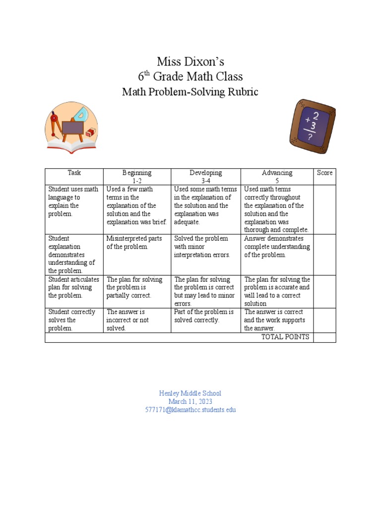 Math Rubric PDF