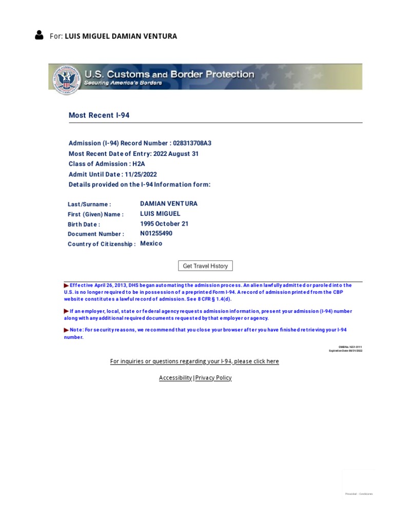 I94 - Official Website PDF | PDF
