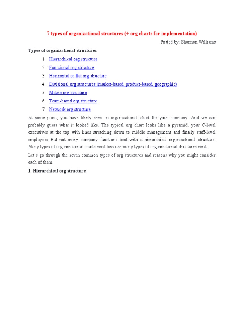 7 Types-Of-Organizational-Structures | PDF | Organizational Structure ...