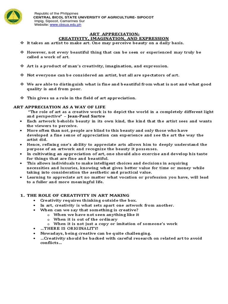 Understanding Art Appreciation | PDF | The Arts | Beauty