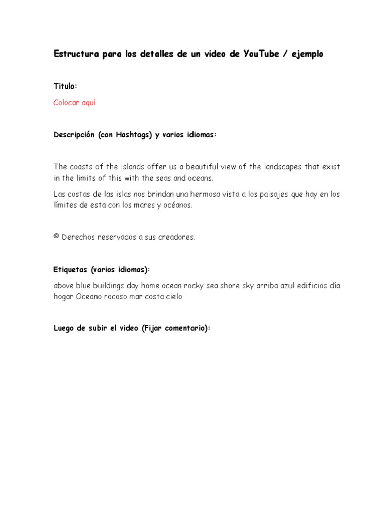 Estructura de Un Video de YouTube PDF