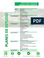 Plan de Estudio TSU Mecanica Area Automotriz